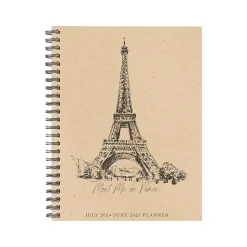 2024-2025 Willow Creek Paris 8.5" x 11" Academic Weekly & Monthly Planner, Paper Cover, Kraft/Black (47583)