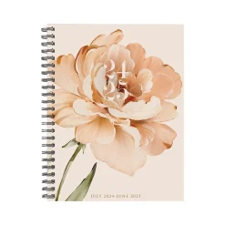 2024-2025 Willow Creek Perfect Peony 8.5" x 11" Academic Weekly & Monthly Planner, Beige/Green (47590)