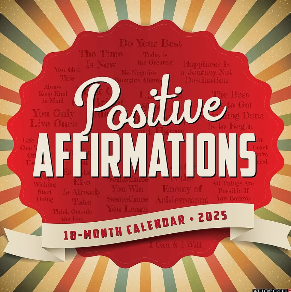 2025 Willow Creek Positive Affirmations 12" x 12" Monthly Wall Calendar (46296)