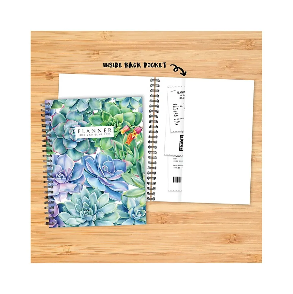 2024-2025 Willow Creek Succulents 6.5" x 8.5" Academic Weekly & Monthly Planner, Paper Cover, Multicolor (47477)