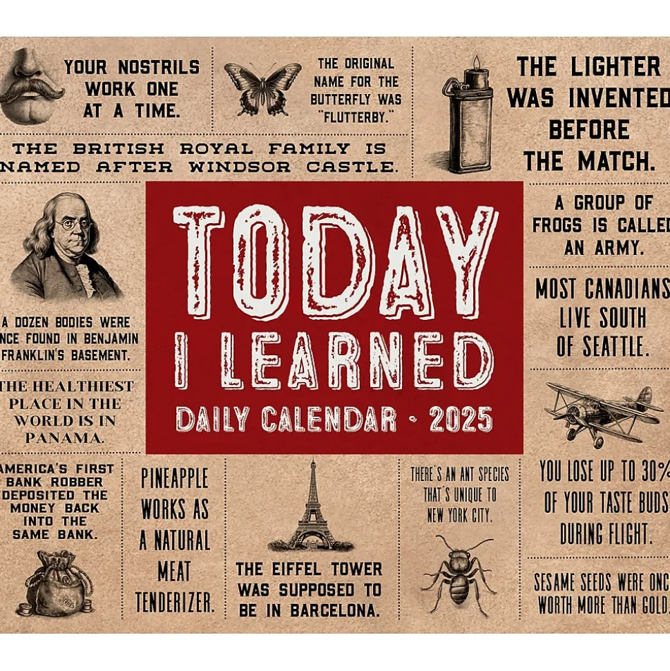 2025 Willow Creek Today I Learned - Facts and Daily Trivia 6" x 5.5" Day-to-Day Calendar (41055)