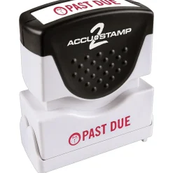 Accu-Stamp2 One-Color Pre-Inked Shutter Message Stamp, PAST DUE, 1/2" x 1-5/8" Impression, Red Ink (035571)