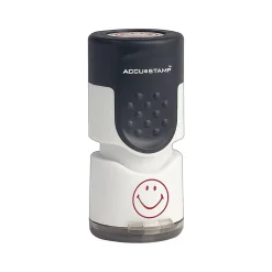 Accu-Stamp Pre-Inked Stamp, Smiley Face, Red Ink (030725)