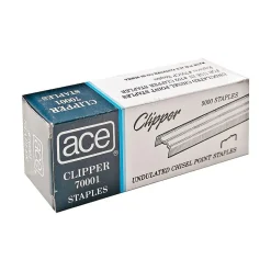 Ace Undulated Clipper Staples, 1/4" Leg Length, 5000 Staples/Box (70001)