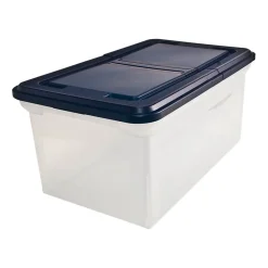 Advantus Extra Capacity File Storage Box with Lid, Letter Size, Clear/Navy (AVT-55797)