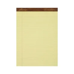 Ampad Gold Fibre Notepads, 8.5" x 11.75", Narrow Ruled, Canary, 50 Sheets/Pad, 12 Pads/Pack (TOP 20-022)