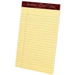 Ampad Gold Fibre Notepads, 5" x 8", College Ruled, Canary, 50 Sheets/Pad, 12 Pads/Pack (TOP 20-004R)