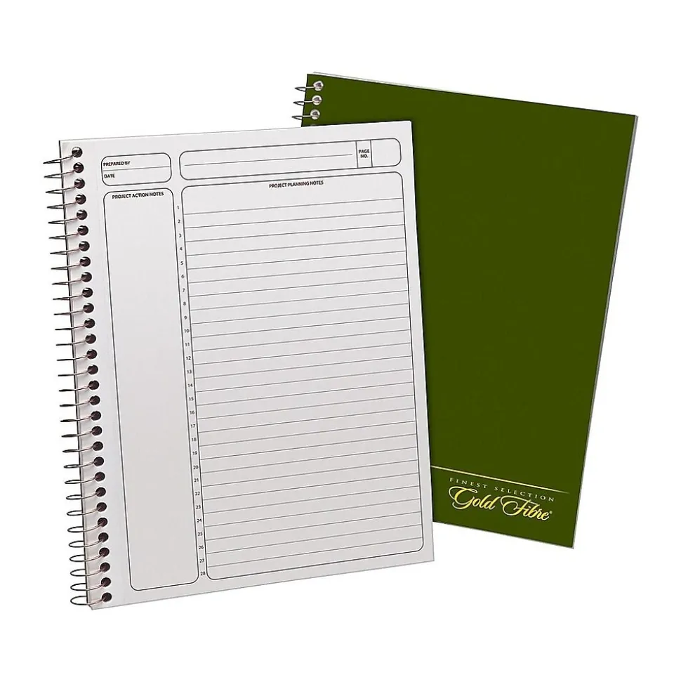 Ampad Gold Fibre Subject Notebooks, 7.25" x 9.5", Cornell, 84 Sheets, Green (20-816)