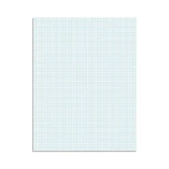 Ampad Graph Writing Pad 8-1/2x11", Quad Ruling Graph Paper, 8 Squares/Inch, White, 50 Sheets/Pad
