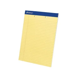 Ampad Notepads, 8.5" x 11.75", Wide Ruled, Canary, 50 Sheets/Pad, 12 Pads/Pack (TOP 20-224)
