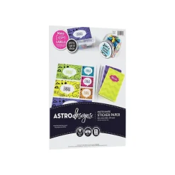 Astrobrights Astrodesigns Inkjet/Laser Sticker Paper Labels, 8 1/2" x 11", Matte White, 15 Sheets/Pack (91296-01)