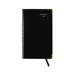 AT-A-GLANCE Fine Pocket Hardcover Diary, 3" x 5", Ruled, Black (70-1111-05-25)