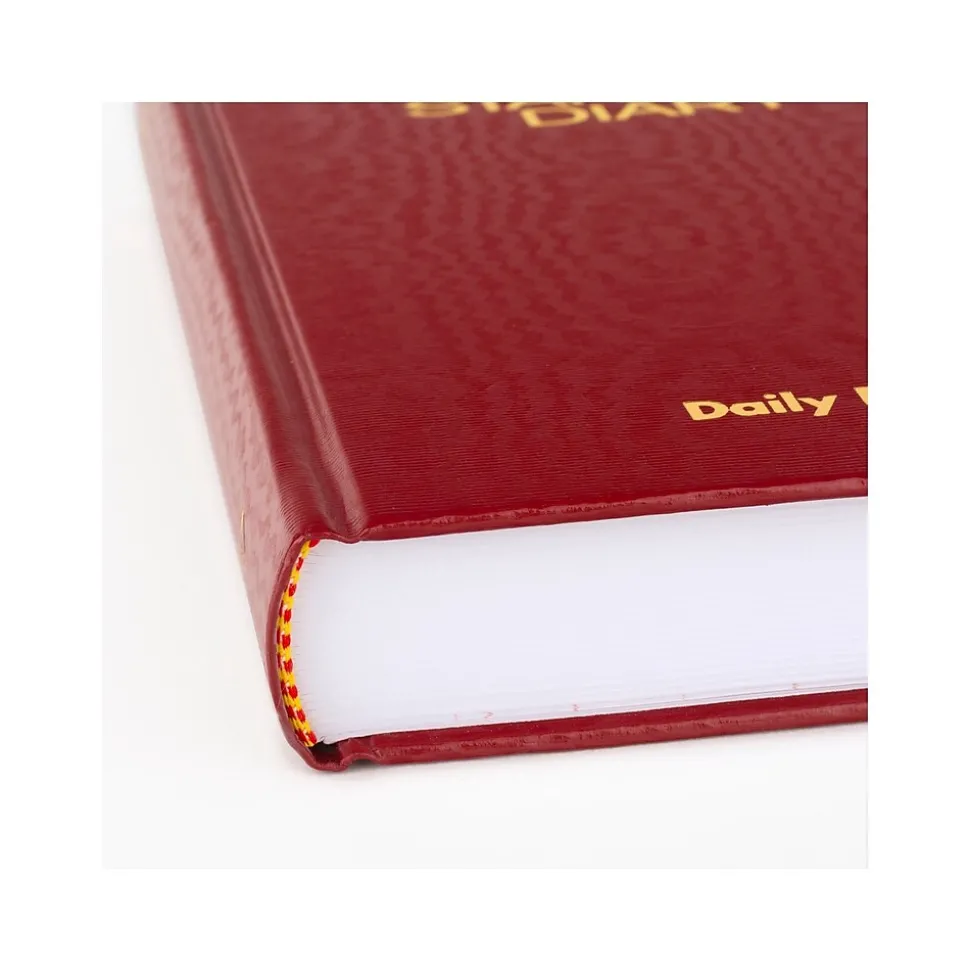AT-A-GLANCE Standard Hardcover 2025 Daily Diary, 5.75" x 8.25", Wide-Ruled, Red (SD387-13-25)