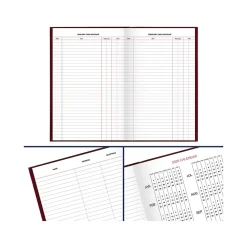 AT-A-GLANCE Standard Hardcover 2025 Daily Diary, 7.75" x 12", Ruled, Red (SD377-13-25)