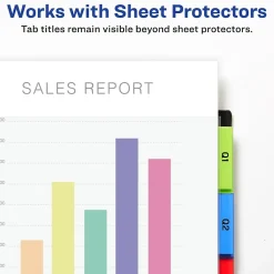 Avery Big Tab Corner Lock Insertable Plastic Dividers with 3 Pockets, 5 Tabs, Multicolor (11273)