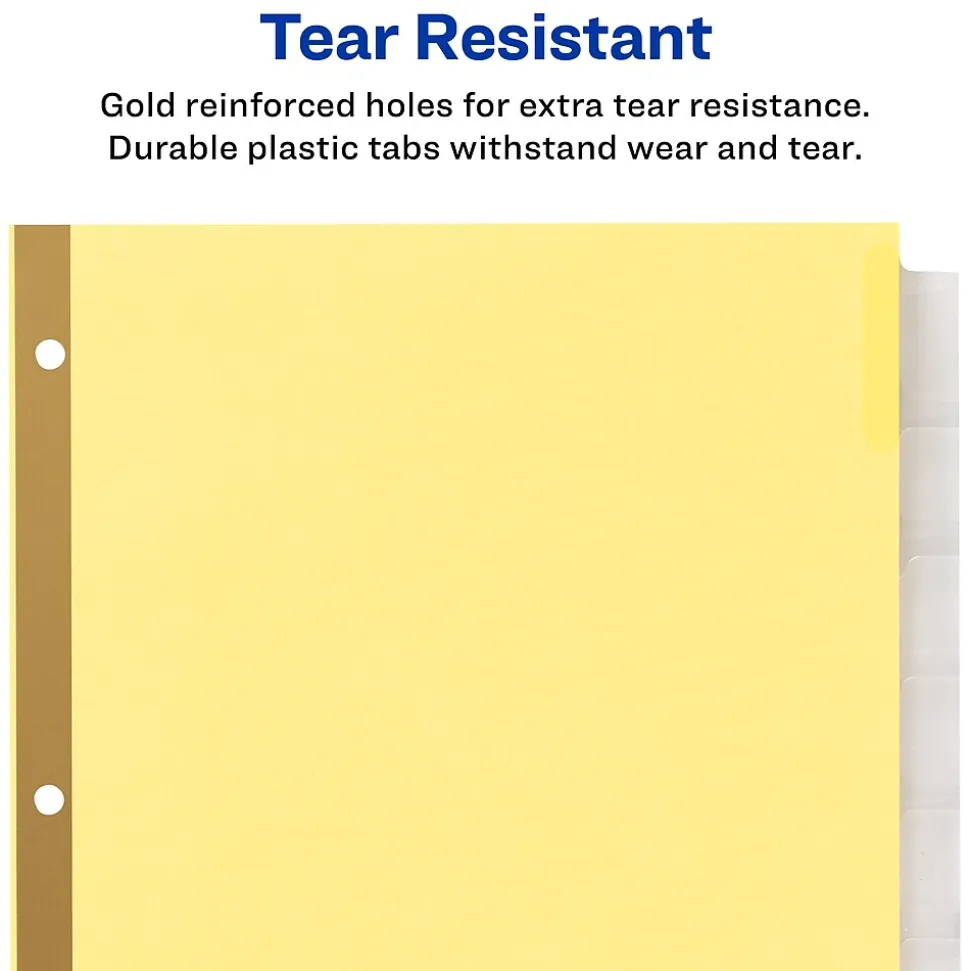 Avery Big Tab Insertable Paper Dividers, Clear 8 Tab, Buff (11112)
