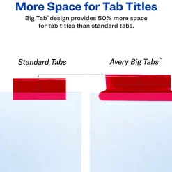 Avery Big Tab Insertable Paper Dividers, 8 Tabs, White with Multicolor Tabs (11123)