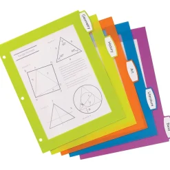 Avery Big Tab Ultralast Plastic Dividers with White Tab Labels, 5 Tabs, Multicolor (24900)
