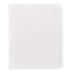Avery Big Tab Write & Erase Plastic Dividers, 8 Tabs, White (16371)