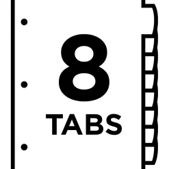 Avery Big Tab Write & Erase Plastic Dividers, 8 Tabs, White (16371)