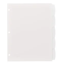 Avery Big Tab Write & Erase Plastic Dividers, 5 Tabs, White (16370)