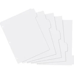 Avery Big Tab Write & Erase Plastic Dividers, 5 Tabs, White (16370)