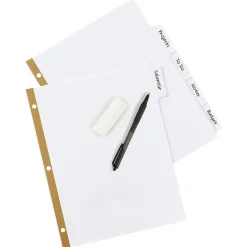 Avery Big Tab Write & Erase Paper Dividers, 5 Tabs, White, Gold Reinforced, 48 Sets/Carton (23075)