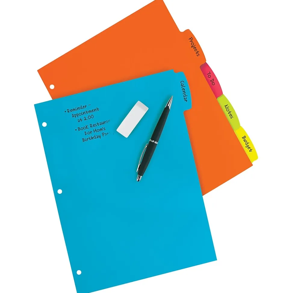 Avery Big Tab Write & Erase Plastic Dividers, 5 Tabs, Bright Multicolor (16129)
