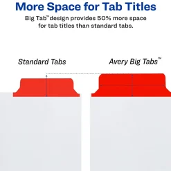 Avery Big Tab Write & Erase Paper Divider, 8 Tabs, Multicolor, 1 Set (23079)