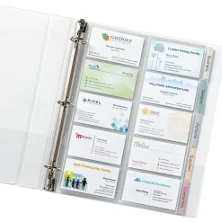 Avery Binder Pockets, 3-Hole Punched, Clear, 5/Pack (76004)