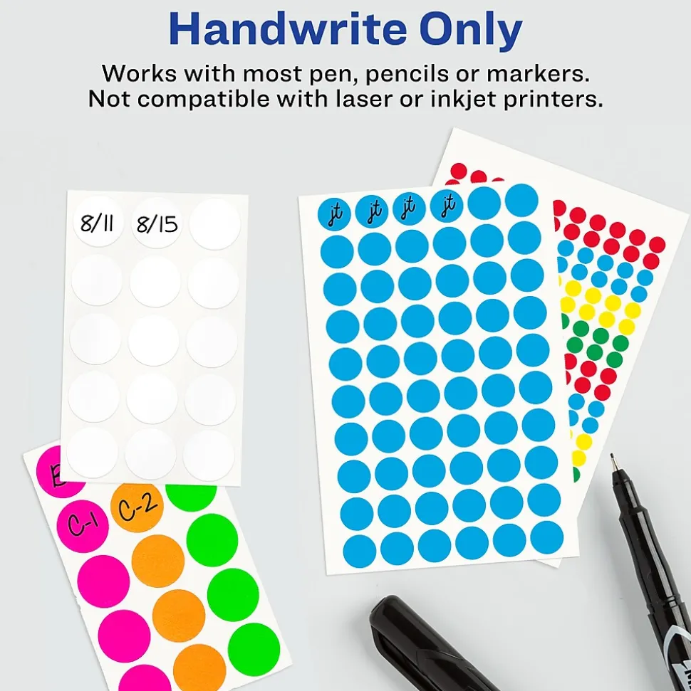 Avery Color-Coding Labels, 1/2 " Dia, Light Blue, Non-Printable, 840 Labels/Pack (5050)