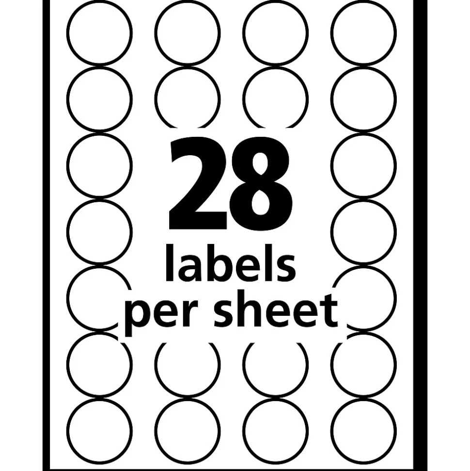 Avery Color-Coding Labels on 4" x 6" Sheets, 3/4" Dia, Black, Non-Printable, 1,008 Labels/Pack (5459)