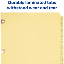 Avery Copper Reinforced Preprinted Dividers, 12-Tabs, Buff, Set (24286)