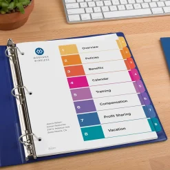 Avery Customizable Table of Contents Divider, Multicolor, 3 Sets/Pack (11071)