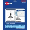 Avery Durable Waterproof Laser/Inkjet Rectangle Labels, 2" x 3", White, 40 Labels/Pack (36559)