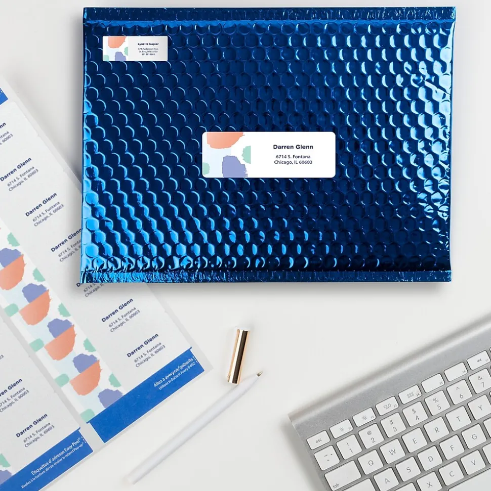 Avery Easy Peel Inkjet Address Labels, 1-1/3" x 4", White, 1,400 Labels/Box (8462)