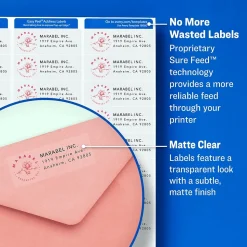 Avery Easy Peel Laser Address Labels, 1" x 4", Clear, 1,000 Labels/Box (5661)