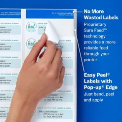 Avery Easy Peel Laser Return Address Labels, 1/2" x 1-3/4", White, 2,000 Labels/Pack (5267)