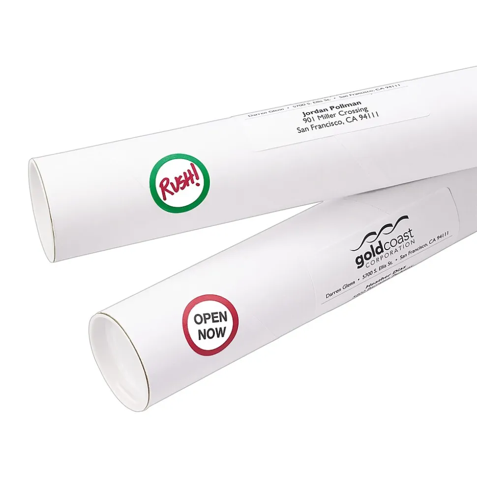 Avery Easy Peel Laser/Inkjet Color-Coding Labels, 4" x 6" Sheets, 1-1/4" Dia, Assorted Colors, 400 Labels/Pack (5407)