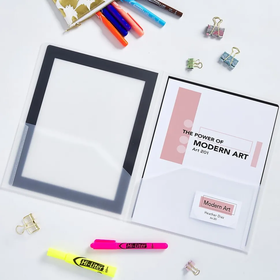 Avery Flexi-View 2-Pocket Presentation Folders, Black, 2/Pack (47847)