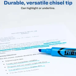 Avery Hi-Liter Desk Style Highlighters, Chisel Tip, Blue, Dozen (24016)