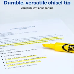 Avery Hi-Liter Desk Style Highlighters, Chisel Tip, Yellow, Dozen (07742)