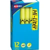 Avery Hi-Liter Pen-Style Stick Highlighters, Chisel Tip, Yellow, Dozen (23591)