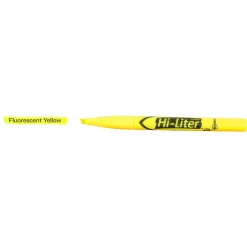 Avery Hi-Liter Pen-Style Stick Highlighters, Chisel Tip, Yellow, Dozen (23591)