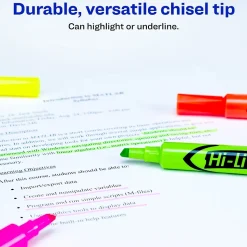 Avery Hi-Liter Tank Highlighters, Chisel, Assorted, 4/Pack (24063)