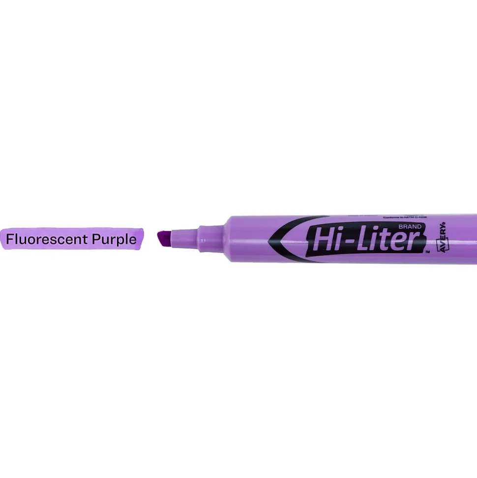 Avery Hi-Liter Tank Highlighter, Chisel Tip, Purple, Dozen (24060)