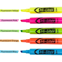 Avery HI-LITER The Original Tank Highlighters, Chisel, Assorted Fluorescent, 12/Set (98034)
