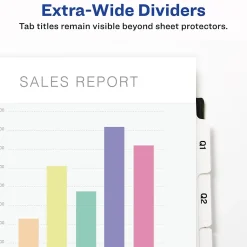 Avery Index Maker Extra-Wide Paper Dividers with Print & Apply Label Sheets, 5 Tabs, White, 5 Sets/Pack (AVE11440)