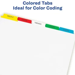 Avery Index Maker Paper Dividers with Print & Apply Label Sheets, 5 Tabs, Multicolor, 25 Sets/Pack (11423)