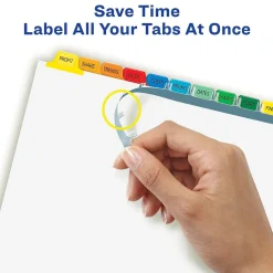 Avery Index Maker Paper Dividers with Print & Apply Label Sheets, 12 Tabs, Multicolor, 5 Sets/Pack (11405)